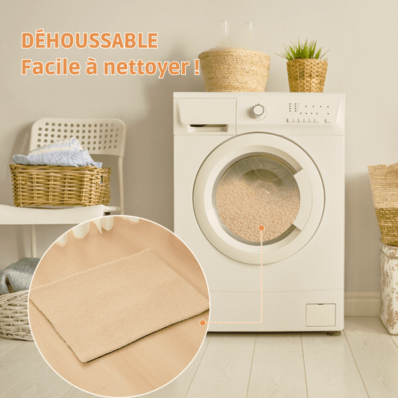 Tapis auto-chauffant naturel déhoussable pour chien et chat