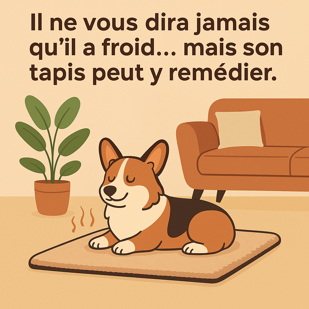 Tapis auto-chauffant naturel déhoussable pour chien et chat