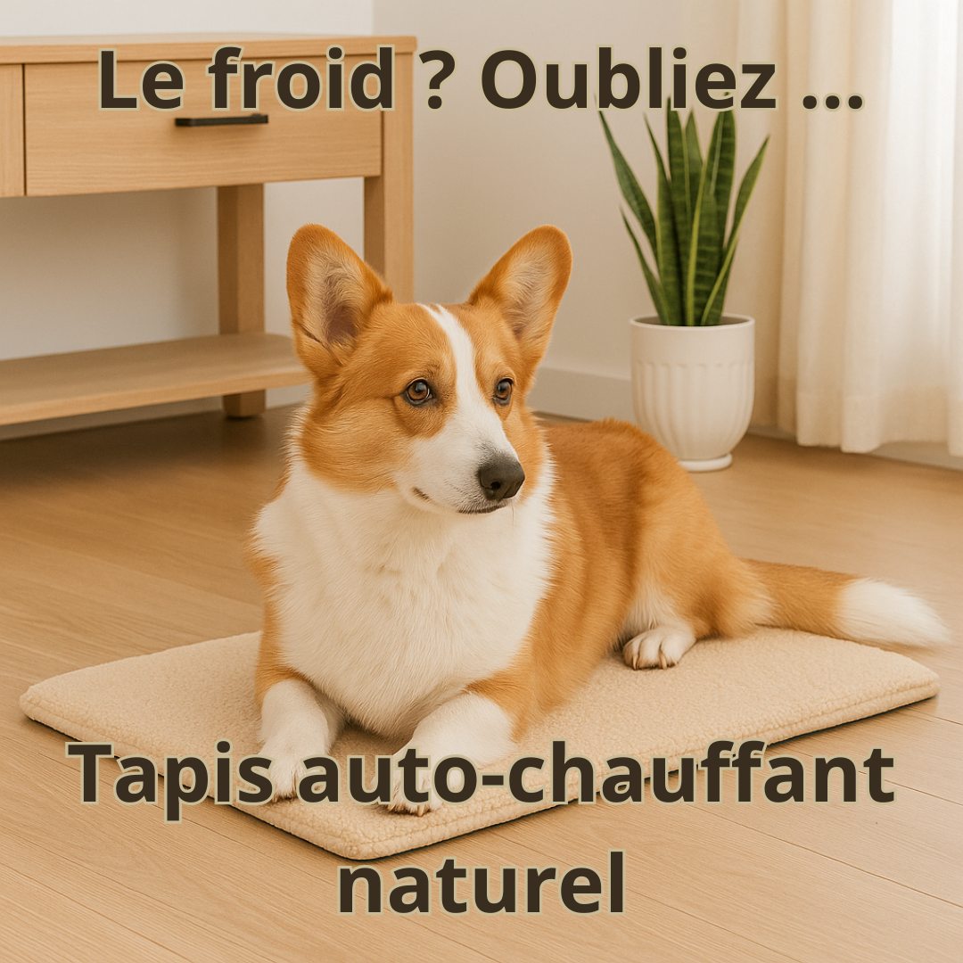 Tapis auto-chauffant naturel déhoussable pour chien et chat