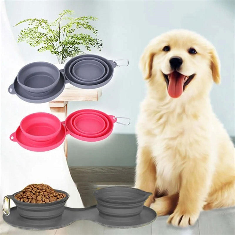 Gamelle double pliable - la vie de nos animaux