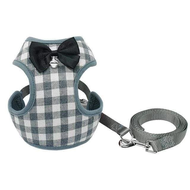 Harnais noeud pap’ - Gris / L - Home & Garden Furniture / Pet Products / Dog Supplies