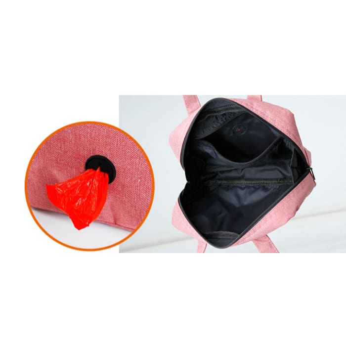 sac et laisse pour balade avec petit chien