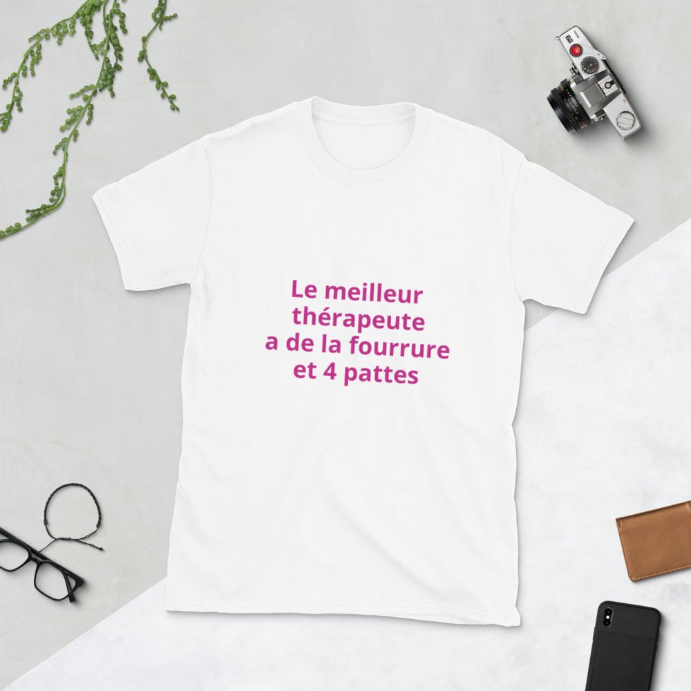 T-shirt à Manches Courtes "Le meilleur thérapeute" - la vie de nos animaux